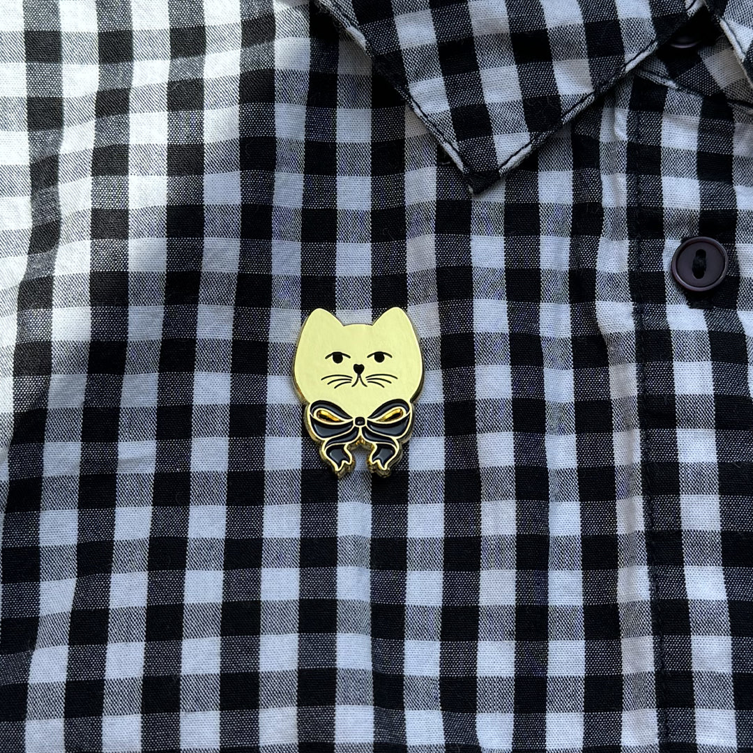 Spilla Gatto Fiocco