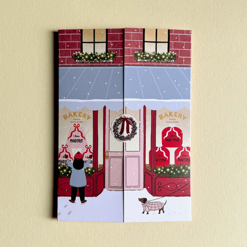 Set pieghevole Bakery + cartolina interna e sticker